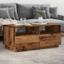 Mesa de centro con luces LED madera envejecida 90x49x40 cm de , Mesas de centro - Ref: Foro24-857710, Precio: 115,17 €, Descu...