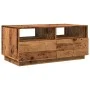 Mesa de centro con luces LED madera envejecida 90x49x40 cm de , Mesas de centro - Ref: Foro24-857710, Precio: 113,11 €, Descu...