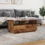 Mesa de centro con luces LED madera envejecida 90x49x40 cm de , Mesas de centro - Ref: Foro24-857710, Precio: 113,11 €, Descu...