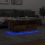 Mesa de centro con luces LED madera envejecida 90x49x40 cm de , Mesas de centro - Ref: Foro24-857710, Precio: 113,11 €, Descu...