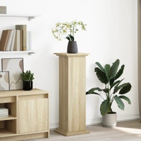 Pedestal expositor con almacenaje roble Sonoma 31x30x90 cm de , Soportes para macetas - Ref: Foro24-854609, Precio: 65,88 €, ...