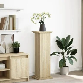 Pedestal expositor con almacenaje roble Sonoma 31x30x90 cm de , Soportes para macetas - Ref: Foro24-854609, Precio: 64,13 €, ...