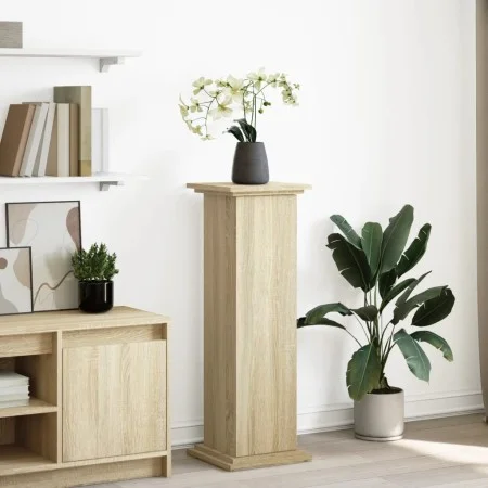 Pedestal expositor con almacenaje roble Sonoma 31x30x90 cm de , Soportes para macetas - Ref: Foro24-854609, Precio: 64,13 €, ...