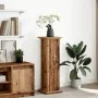 Pedestal expositor con almacenaje madera envejecida 31x30x90 cm de , Soportes para macetas - Ref: Foro24-854614, Precio: 60,5...