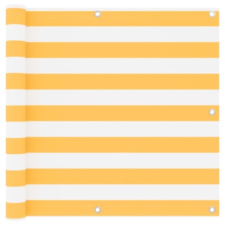 Toldo para balcón tela oxford blanco y amarillo 90x600 cm de vidaXL, Sombrillas - Ref: Foro24-134907, Precio: 29,52 €, Descue...
