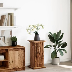 Pedestal expositor con almacenaje madera envejecida 31x30x60 cm de , Soportes para macetas - Ref: Foro24-854623, Precio: 49,3...