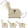 Elektrischer, verstellbarer, aufklappbarer Massage-Sessel aus cremefarbenem Stoff. von , Sessel - Ref: Foro24-3205247, Preis:...