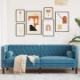 Sofá Chesterfield 3 plazas con cojines terciopelo azul de , Sofás - Ref: Foro24-372701, Precio: 357,35 €, Descuento: %