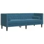 Sofá Chesterfield 3 plazas con cojines terciopelo azul de , Sofás - Ref: Foro24-372701, Precio: 357,35 €, Descuento: %