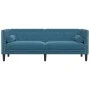 Sofá Chesterfield 3 plazas con cojines terciopelo azul de , Sofás - Ref: Foro24-372701, Precio: 357,35 €, Descuento: %