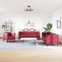 Set sofás Chesterfield con cojines 3 pzas terciopelo rojo tinto de , Sofás - Ref: Foro24-3209285, Precio: 743,42 €, Descuento: %