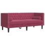 Set sofás Chesterfield con cojines 3 pzas terciopelo rojo tinto de , Sofás - Ref: Foro24-3209285, Precio: 743,42 €, Descuento: %