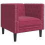 Set sofás Chesterfield con cojines 3 pzas terciopelo rojo tinto de , Sofás - Ref: Foro24-3209285, Precio: 743,42 €, Descuento: %