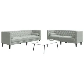 Set sofás Chesterfield con cojines 2 pzas terciopelo gris claro de , Sofás - Ref: Foro24-3209291, Precio: 522,49 €, Descuento: %