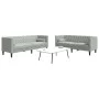 Set sofás Chesterfield con cojines 2 pzas terciopelo gris claro by , Sofas - Ref: Foro24-3209291, Price: 522,49 €, Discount: %