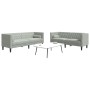 Set sofás Chesterfield con cojines 2 pzas terciopelo gris claro de , Sofás - Ref: Foro24-3209291, Precio: 503,87 €, Descuento: %