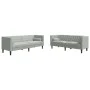 Set sofás Chesterfield con cojines 2 pzas terciopelo gris claro by , Sofas - Ref: Foro24-3209291, Price: 522,49 €, Discount: %