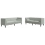 Set sofás Chesterfield con cojines 2 pzas terciopelo gris claro de , Sofás - Ref: Foro24-3209291, Precio: 503,87 €, Descuento: %