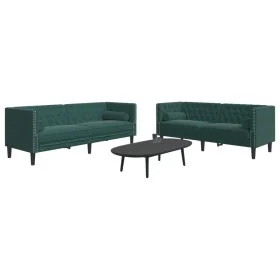 Set de sofás Chesterfield con cojines 2 piezas terciopelo verde by , Sofas - Ref: Foro24-3209293, Price: 638,63 €, Discount: %