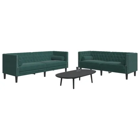 Set de sofás Chesterfield con cojines 2 piezas terciopelo verde by , Sofas - Ref: Foro24-3209293, Price: 638,63 €, Discount: %