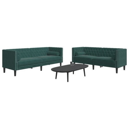 Set de sofás Chesterfield con cojines 2 piezas terciopelo verde de , Sofás - Ref: Foro24-3209293, Precio: 668,38 €, Descuento: %