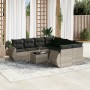 Set muebles jardín 9 pzas y cojines ratán sintético gris claro en Conjuntos de jardín | Comprar online en Foru.es