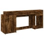 Escritorio con LED madera ingeniería roble ahumado 200x55x91 cm de , Escritorios - Ref: Foro24-3309442, Precio: 187,66 €, Des...