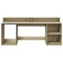 Escritorio con LED madera ingeniería roble Sonoma 200x55x91 cm de , Escritorios - Ref: Foro24-3309440, Precio: 171,72 €, Desc...