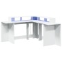 Escritorio con luz LED madera ingeniería blanco 152x152x91 cm de , Escritorios - Ref: Foro24-3309456, Precio: 167,54 €, Descu...