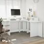 Escritorio con luz LED madera ingeniería blanco 152x152x91 cm de , Escritorios - Ref: Foro24-3309456, Precio: 167,54 €, Descu...