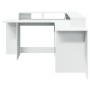 Escritorio con luz LED madera ingeniería blanco 152x152x91 cm de , Escritorios - Ref: Foro24-3309456, Precio: 167,54 €, Descu...