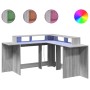 Escritorio con LED madera ingeniería gris sonoma 152x152x91 cm de , Escritorios - Ref: Foro24-3309461, Precio: 169,90 €, Desc...