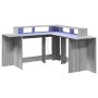 Escritorio con LED madera ingeniería gris sonoma 152x152x91 cm de , Escritorios - Ref: Foro24-3309461, Precio: 169,90 €, Desc...
