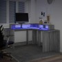 Escritorio con LED madera ingeniería gris sonoma 152x152x91 cm de , Escritorios - Ref: Foro24-3309461, Precio: 169,90 €, Desc...