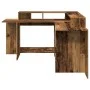 Escritorio con LED madera ingeniería envejecida 152x152x91 cm de , Escritorios - Ref: Foro24-3309463, Precio: 157,31 €, Descu...