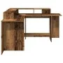 Escritorio con LED madera ingeniería envejecida 152x152x91 cm de , Escritorios - Ref: Foro24-3309463, Precio: 157,31 €, Descu...