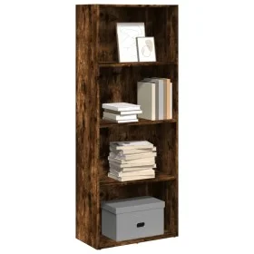 Estantería madera de ingeniería roble ahumado 60x30x152 cm de , Librerías y estanterías - Ref: Foro24-857912, Precio: 61,41 €...