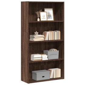 Estantería madera de ingeniería marrón roble 80x30x152 cm de , Librerías y estanterías - Ref: Foro24-857946, Precio: 70,58 €,...