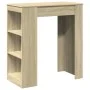 Mesa alta bar con estantes madera roble Sonoma 95x47x103,5 cm de , Mesas de cocina y de comedor - Ref: Foro24-854384, Precio:...