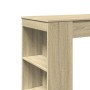 Mesa alta bar con estantes madera roble Sonoma 95x47x103,5 cm de , Mesas de cocina y de comedor - Ref: Foro24-854384, Precio:...