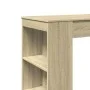 Mesa alta bar con estantes madera roble Sonoma 95x47x103,5 cm de , Mesas de cocina y de comedor - Ref: Foro24-854384, Precio:...