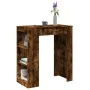 Mesa alta bar con estantes roble ahumado 95x47x103,5 cm de , Mesas de cocina y de comedor - Ref: Foro24-854386, Precio: 82,41...