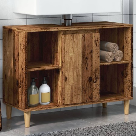 Mueble de baño madera de ingeniería envejecida 80x33x60 cm de , Tocadores de baño - Ref: Foro24-857133, Precio: 60,25 €, Desc...