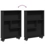 Carrito de almacenaje estrecho madera negro 48x13x68 cm de , Librerías y estanterías - Ref: Foro24-855224, Precio: 51,41 €, D...