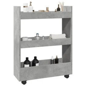 Carro de almacenaje estrecho 3 niveles madera gris hormigón de , Carros de cocina y comedor - Ref: Foro24-855253, Precio: 46,...