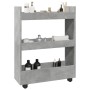 Carro de almacenaje estrecho 3 niveles madera gris hormigón de , Carros de cocina y comedor - Ref: Foro24-855253, Precio: 47,...
