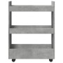 Carro de almacenaje estrecho 3 niveles madera gris hormigón de , Carros de cocina y comedor - Ref: Foro24-855253, Precio: 47,...