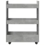 Carro de almacenaje estrecho 3 niveles madera gris hormigón de , Carros de cocina y comedor - Ref: Foro24-855253, Precio: 46,...