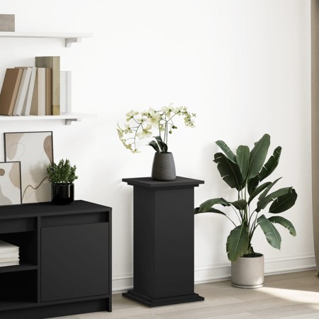 Pedestal expositor con almacenaje madera negro 31x30x60 cm de , Soportes para macetas - Ref: Foro24-854617, Precio: 60,98 €, ...