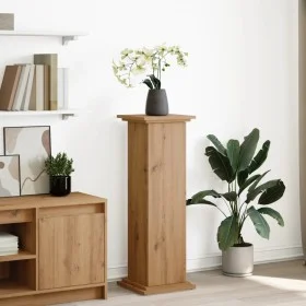 Pedestal expositor con almacenaje roble artisan 31x30x90 cm de , Soportes para macetas - Ref: Foro24-854615, Precio: 66,47 €,...